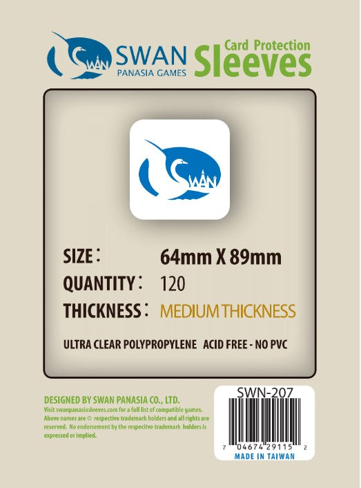 64x89mm Standard Card Sleeve -120 pack, Medium Thickness Sleeves (SWN-207)