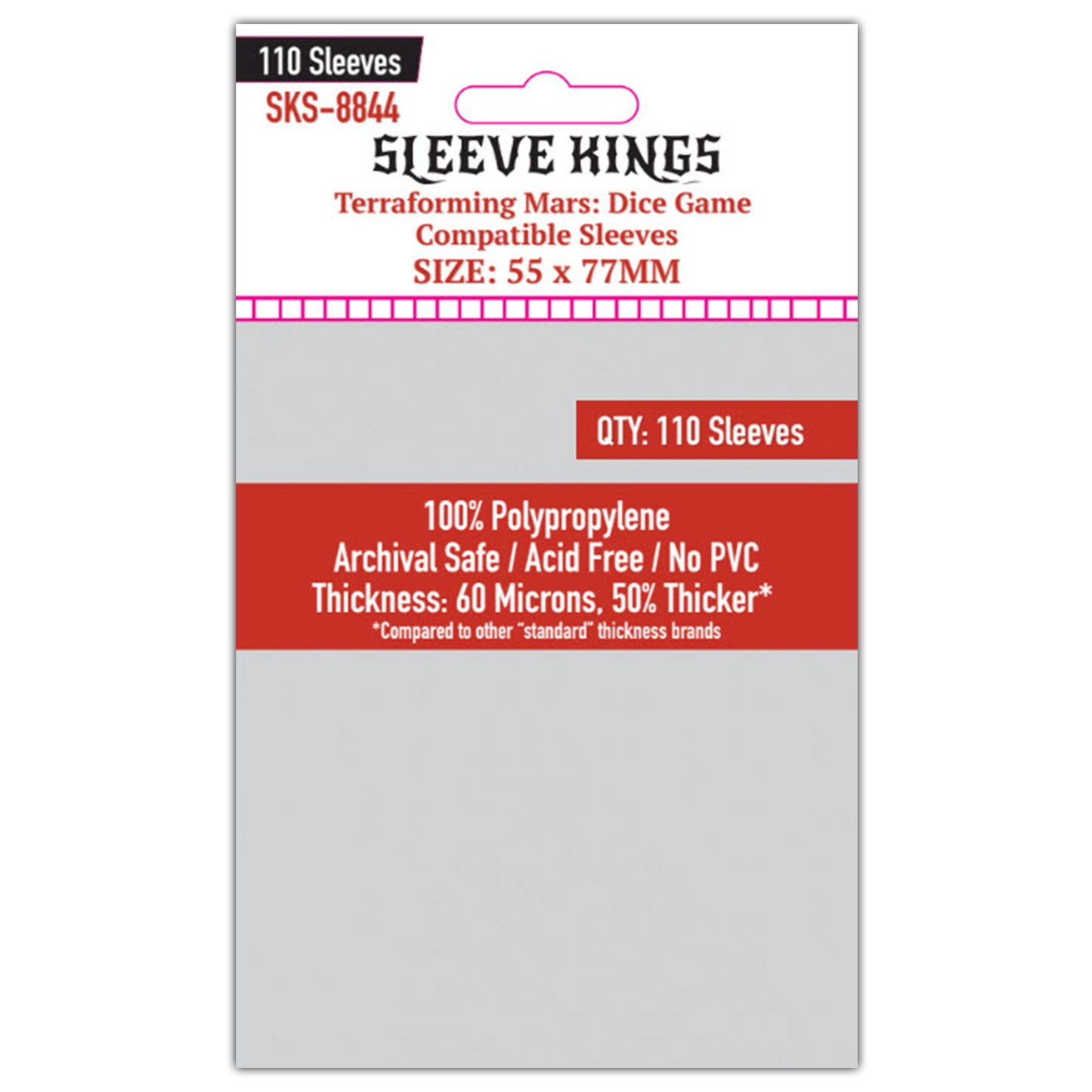 "Terraforming Mars: Dice Game" Compatible Sleeves (55 x 77mm) -110 Pack, 60 Microns, SKS-8844