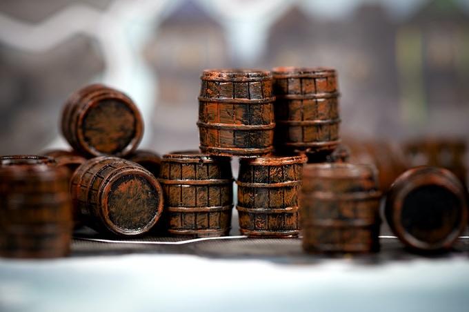 Painted Resin 10-pack Resource Tokens: Barrel