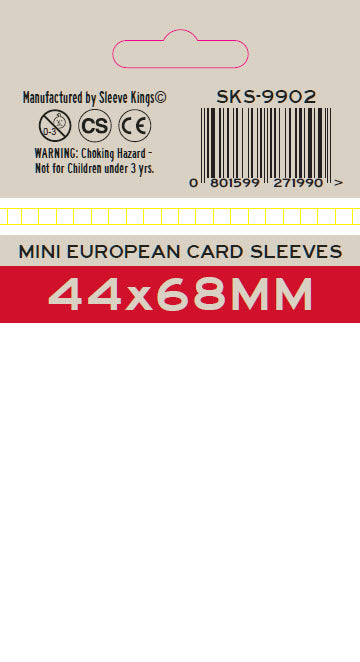 Premium SK Mini European Card Sleeves (44x68mm) -55 Pack, 100 Microns
