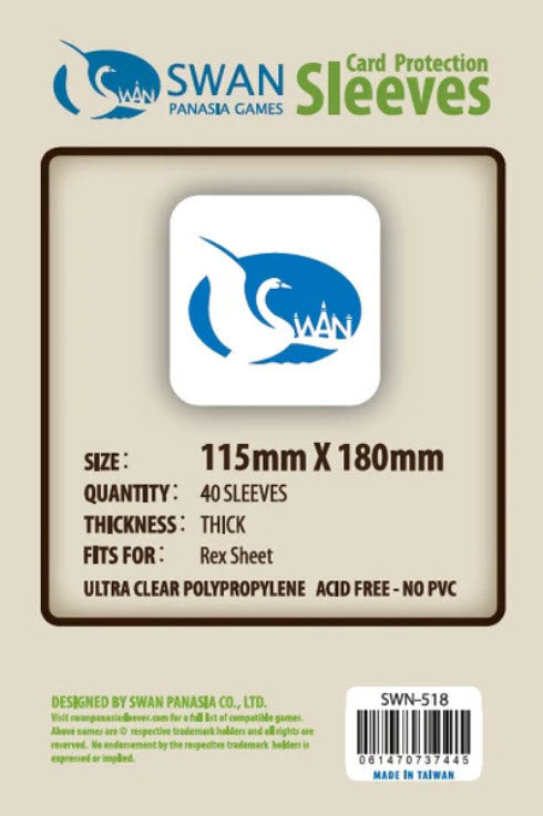 115x180mm Rex Sheet-40 pack, Thick Sleeves (SWN-518)