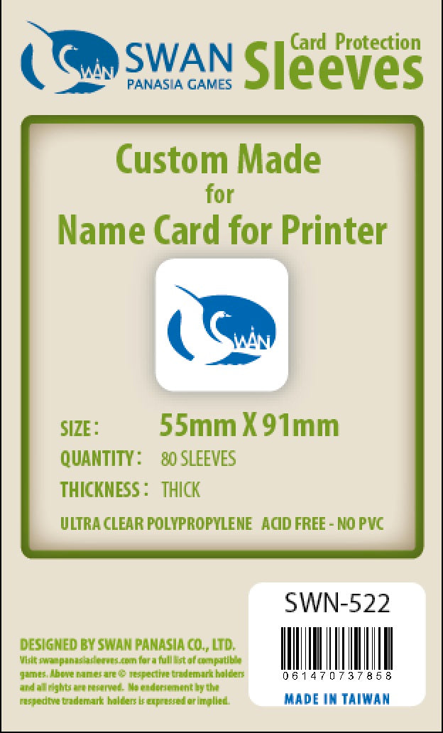 55x91mm - 80 Pack, Thick Sleeves (SWN-522)