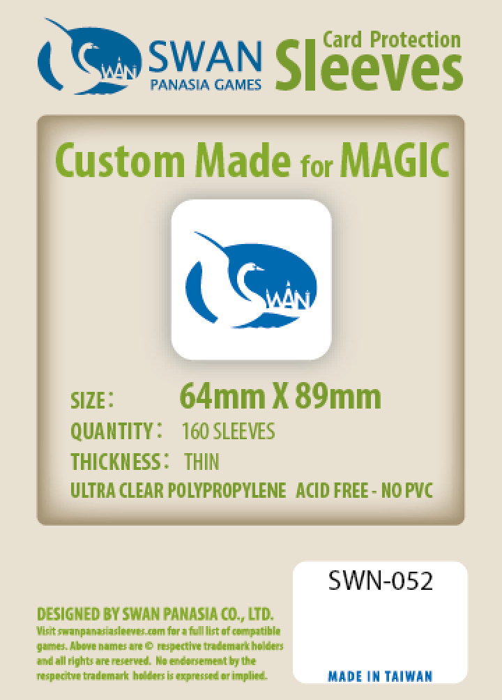 64x89mm Standard Card Sleeve- 160 Pack, Thin Sleeves (SWN-052)