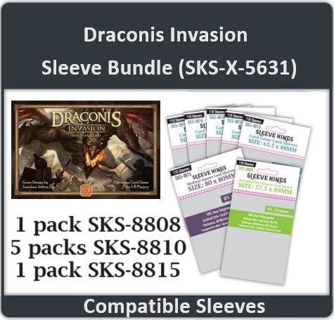 "Draconis Invasion Hero Pledge Level" Compatible Sleeve Bundle (8808 X 1 + 8810 X 6 + 8815 X 1)