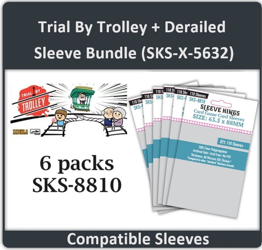 "Trial by Trolley Derailed Edition + Expansion" Compatible Sleeve Bundle (8810 X 6)