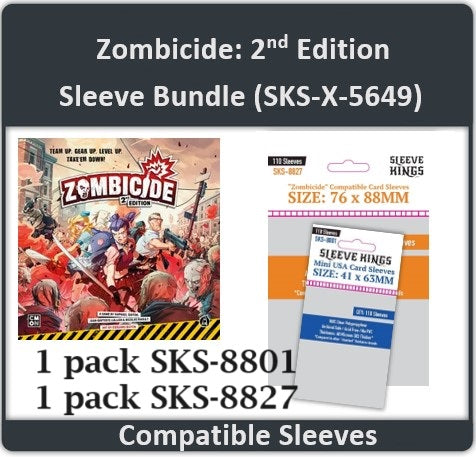 "Zombicide" Compatible Card Sleeve Bundle (8801 X 1 + 8827 X 1)