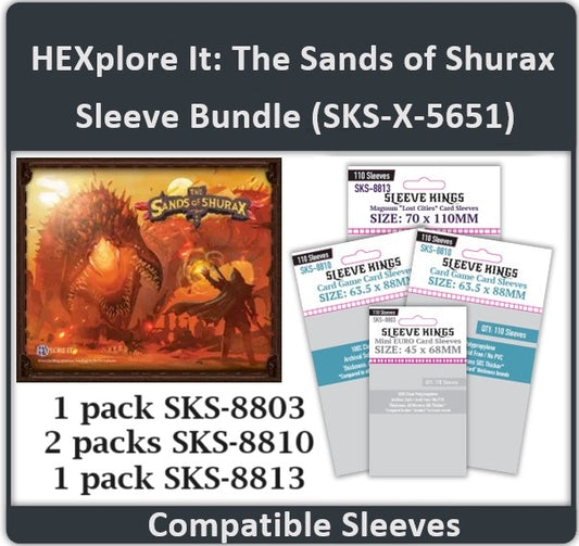 "HEXplore It: The Sands of Shurax Core Box" Compatible Sleeve Bundle (8803 x 1, 8810 x 2, 8813 X 1)