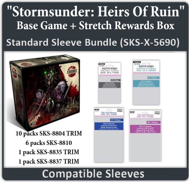 "Stormsunder: Heirs Of Ruin" Base Game + Stretch Rewards Box Sleeve Bundle (8804 x 10 -TRIM + 8810 x 6 + 8835 x 1 -TRIM + 8837 x 1 -TRIM)