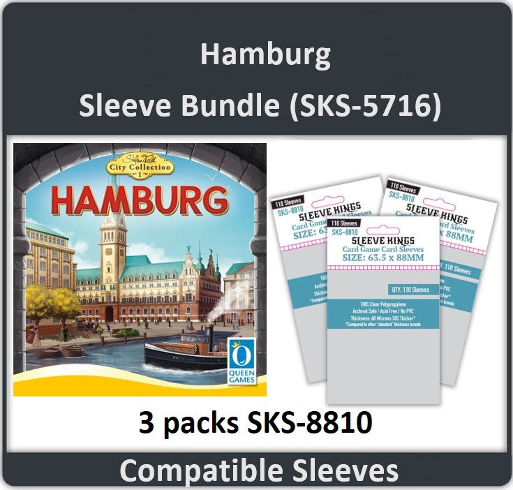 "Hamburg" Board Game Compatible Card Sleeve Bundle (8810 X 3)