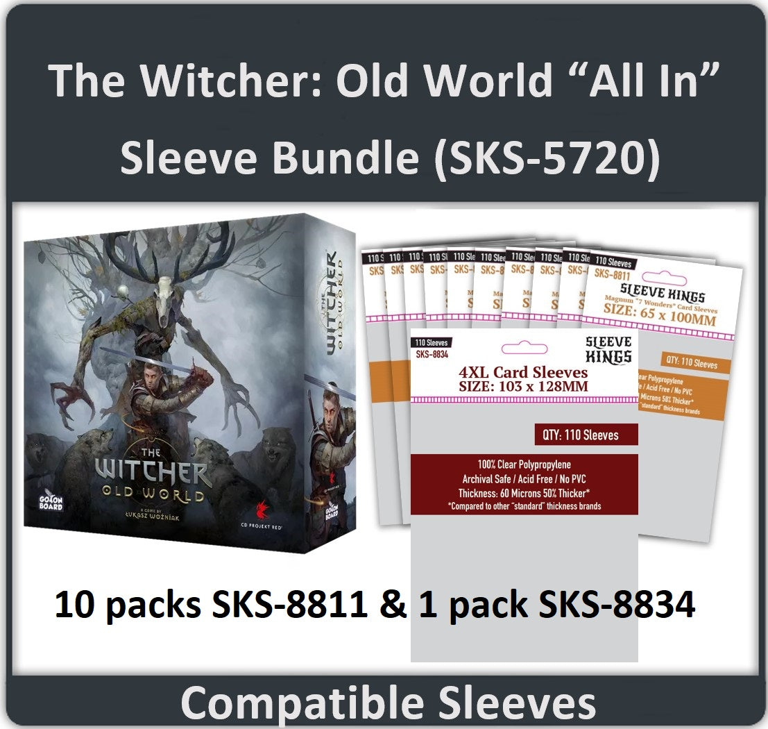 "The Witcher: Old World" 2023 Kickstarter All-In Compatible Card Sleeve Bundle (8811 X 10, 8834 X 1)