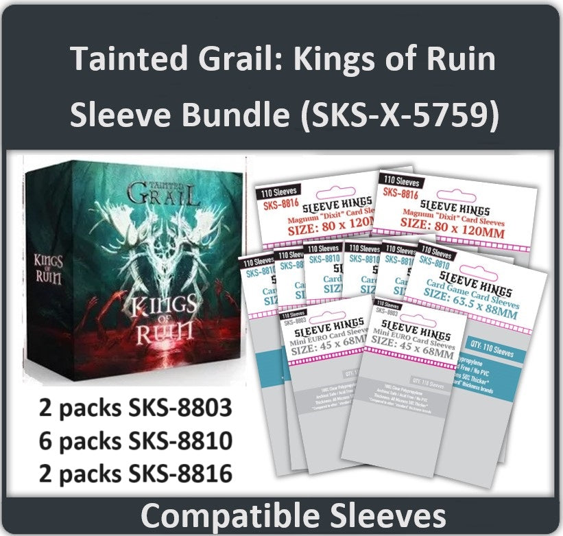 "Tainted Grail: Kings of Ruin" Compatible Card Sleeve Bundle (8803 x 2, 8810 x 6, 8816 x 2)