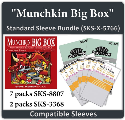 "Munchkin Big Box" Compatible Card Sleeve Bundle (8807 x 7 + 3368 x 2)