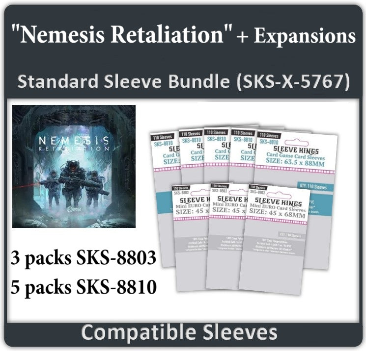 "Nemesis Retaliation" All In Gamefound Sleeve Bundle (8803 X 3 + 8810 X 4)