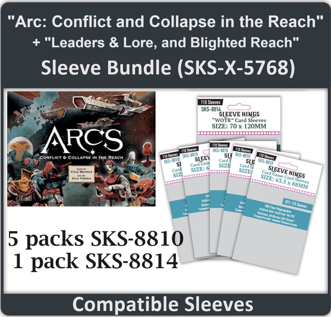 "Arcs: Conflict and Collapse in the Reach + Leaders & Lore, and Blighted Reach" Sleeves (8810 X 5 + 8814 X 1)