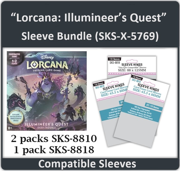 "Lorcana: Illumineer's Quest" Compatible Card Sleeve Bundle (8810 x 2 + 8818 x 1)