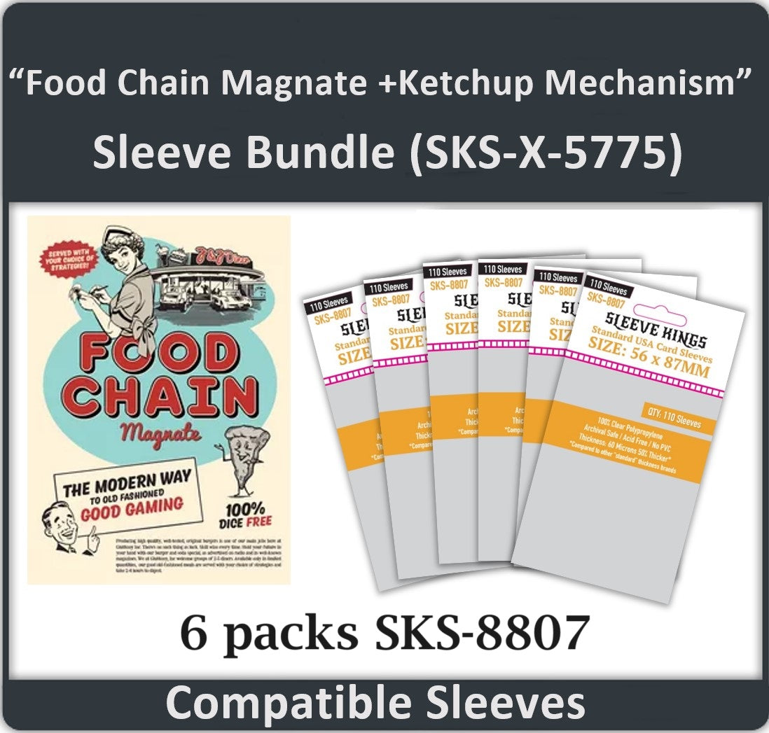 "Food Chain Magnate +Ketchup Mechanism" Compatible Sleeve Bundle (8807 x 6)