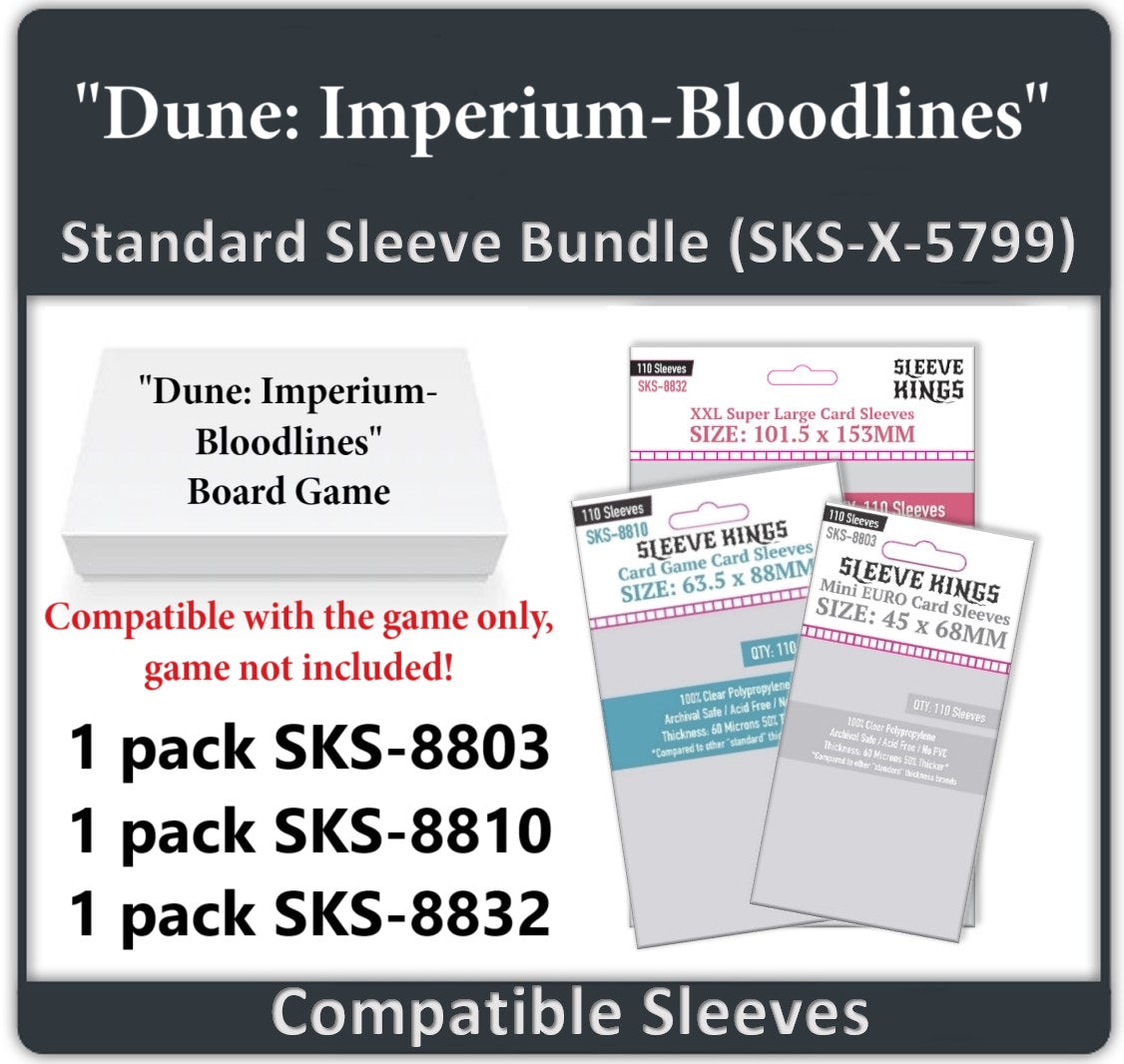 "Dune: Imperium- Bloodlines" Compatible Card Sleeve Bundle (8803 x 1, 8810 x 1, 8832 x 1)