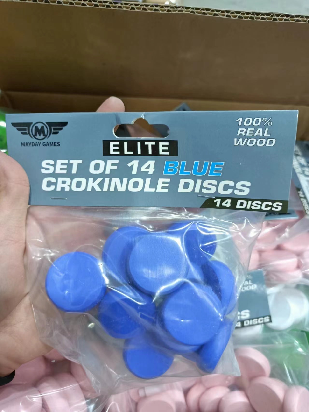 ELITE 14 Count Crokinole Discs (Choose from 10 colors) + Scoring Peg