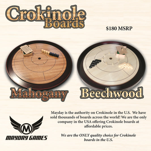 Crokinole TOURNAMENT Edition Hardwood Board (2024 Edition) Mahogany or Beech