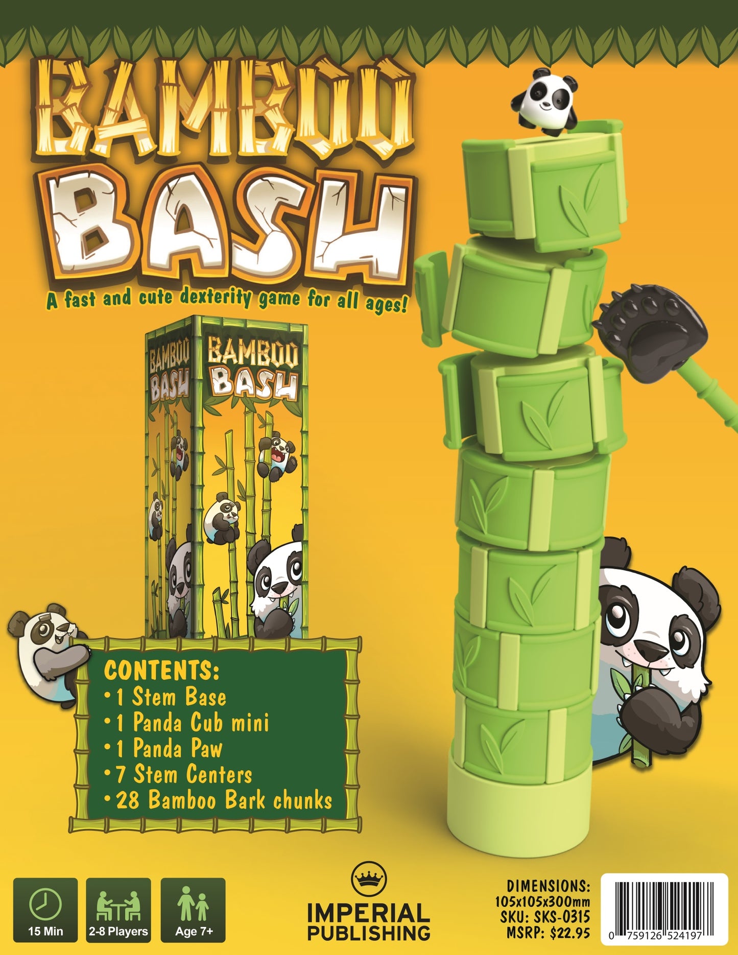 Bamboo Bash 2-8 Player Panda Dexterity Game