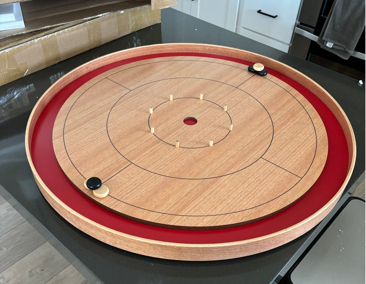 Crokinole ELITE Edition Hardwood Board (2024 Edition) in Mahogany or Beech