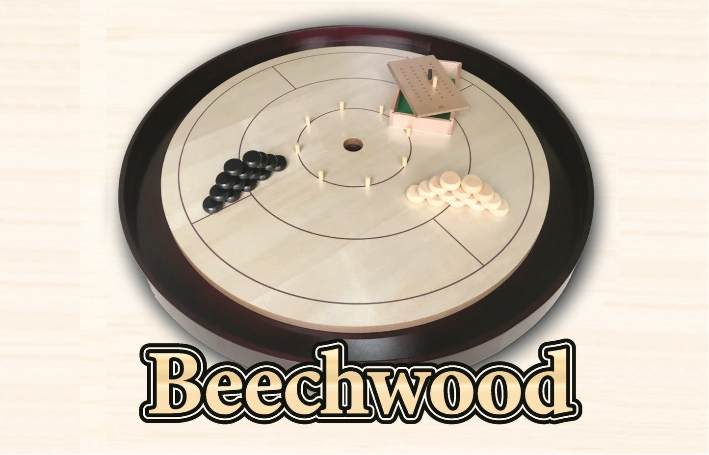 Crokinole TOURNAMENT Edition Hardwood Board (2024 Edition) Mahogany or Beech