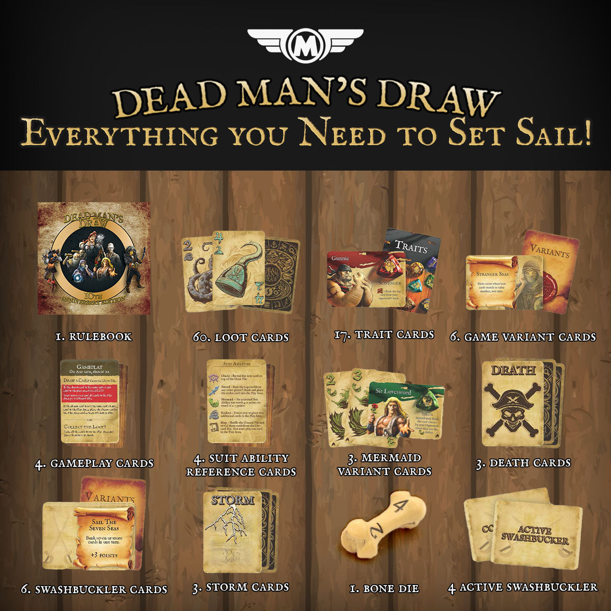 Dead Man's Draw 10-year Anniversary 4-Player Cardboard Edition