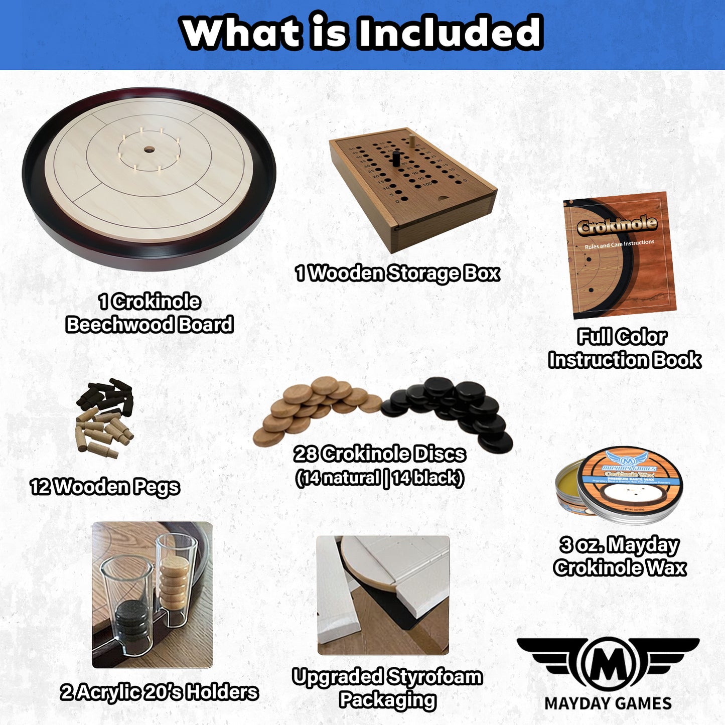 Crokinole TOURNAMENT Edition Hardwood Board Mahogany or Beech