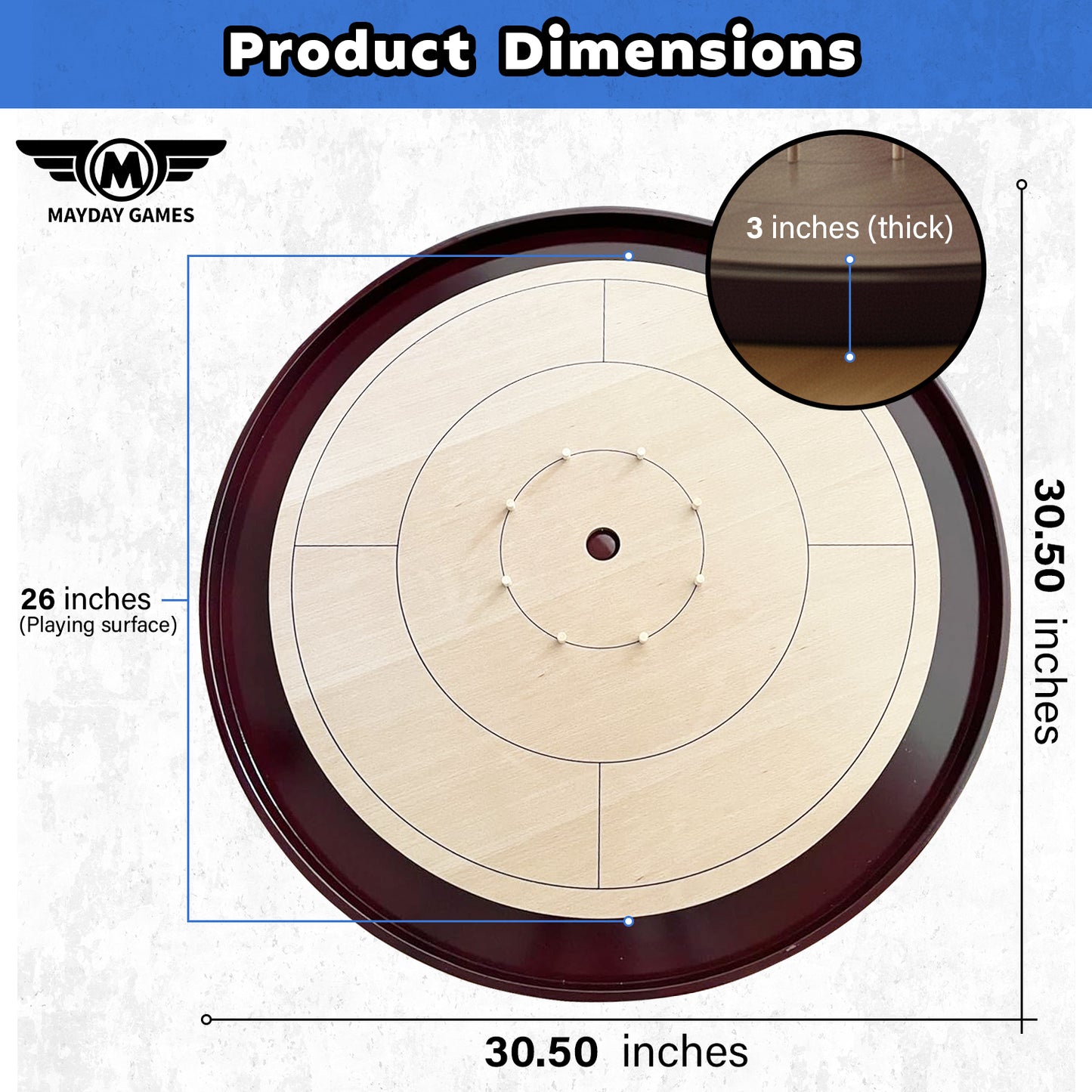 Crokinole TOURNAMENT Edition Hardwood Board Mahogany or Beech