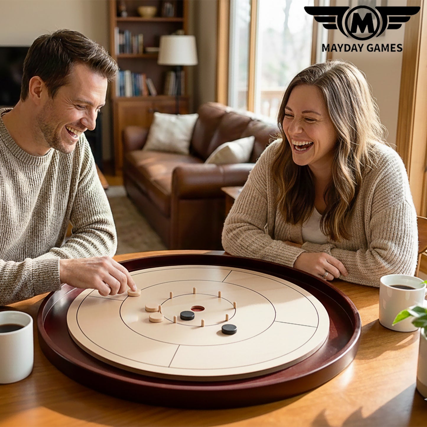 Crokinole TOURNAMENT Edition Hardwood Board Mahogany or Beech