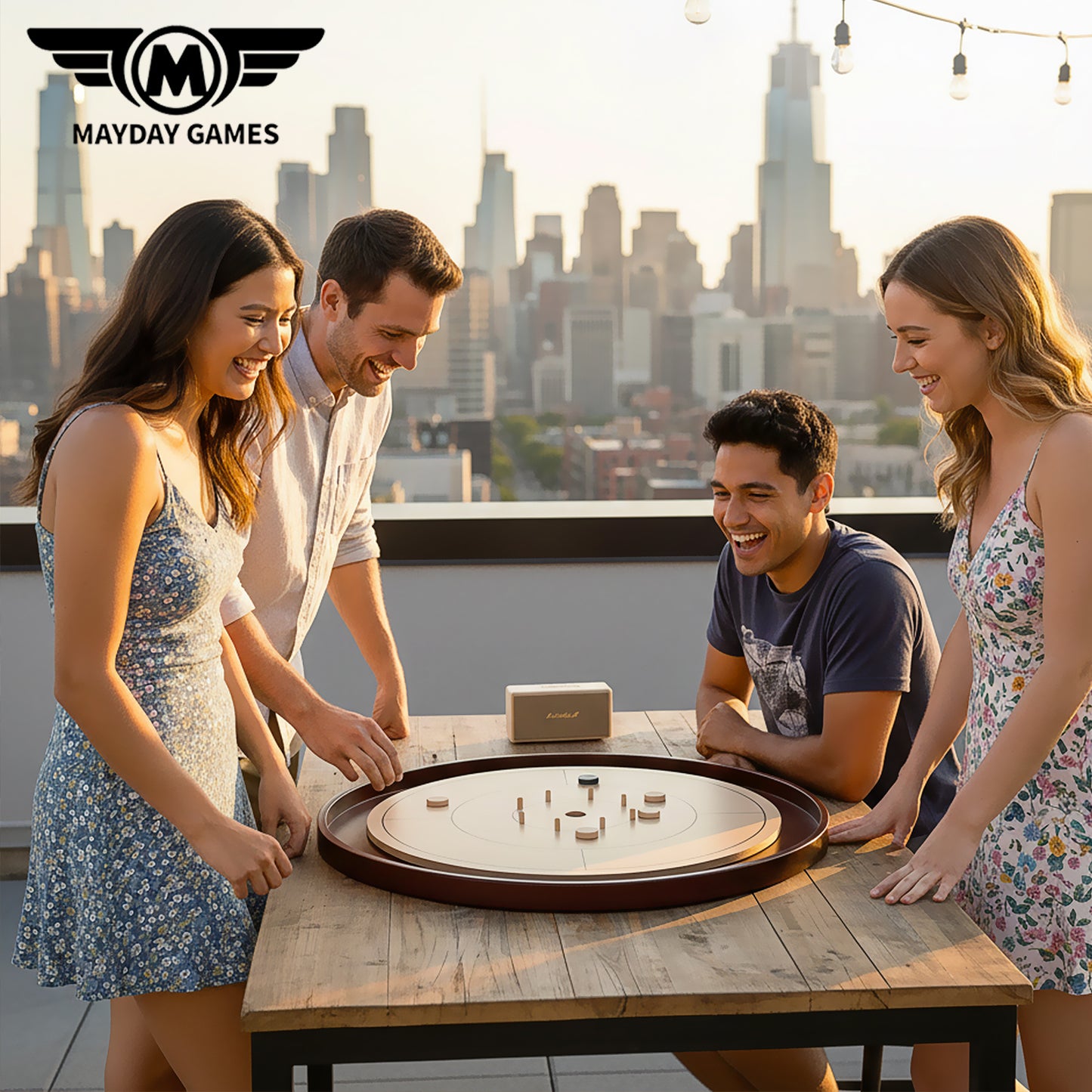 Crokinole TOURNAMENT Edition Hardwood Board Mahogany or Beech