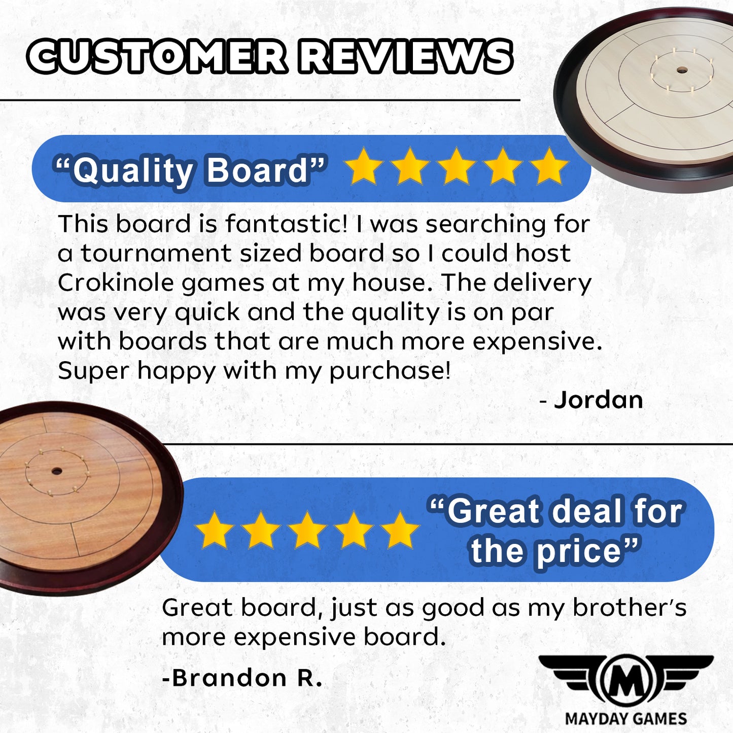 Crokinole TOURNAMENT Edition Hardwood Board Mahogany or Beech