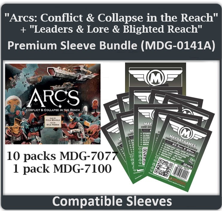 "Arcs: Conflict and Collapse in the Reach + Leaders & Lore, and Blighted Reach" Compatible Card Sleeve Bundle