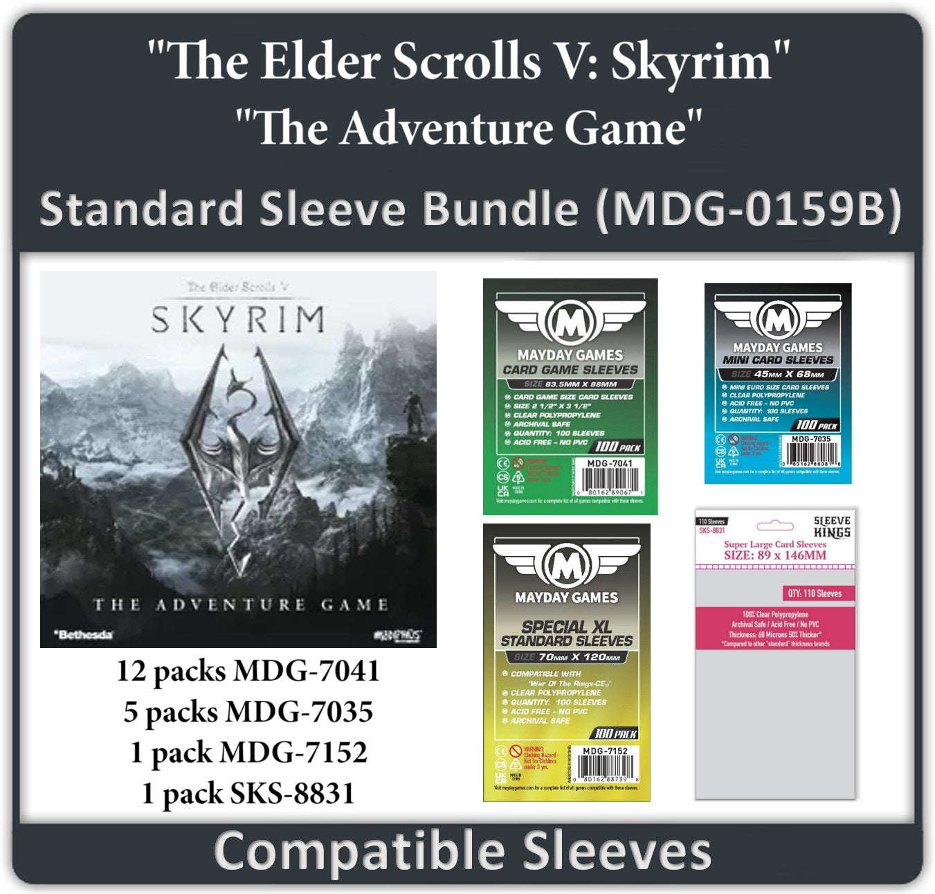 "The Elder Scrolls V: Skyrim – The Adventure Game" Card Sleeve Bundle