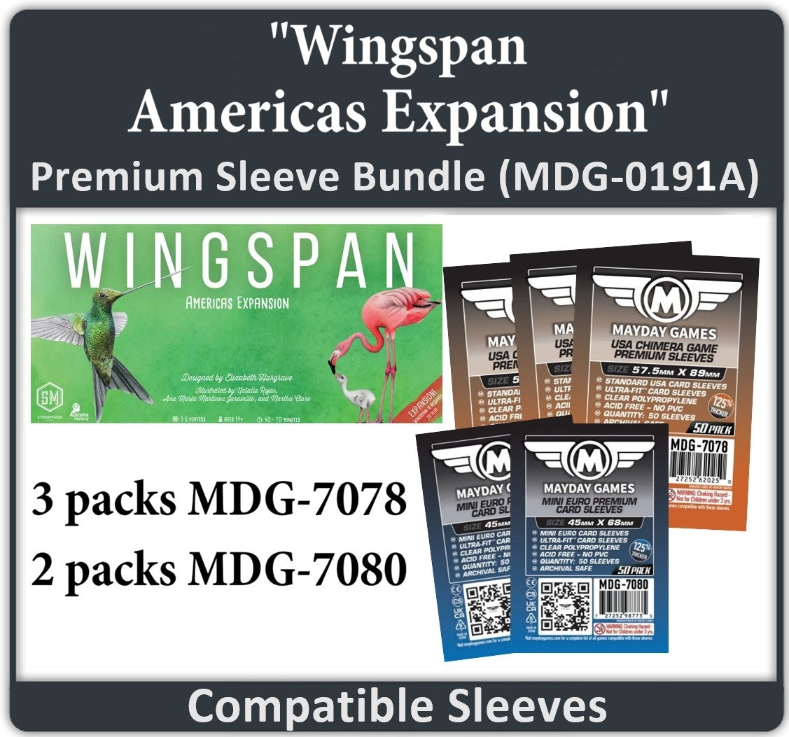 "Wingspan: Americas Expansion" Compatible Card Sleeve Bundle