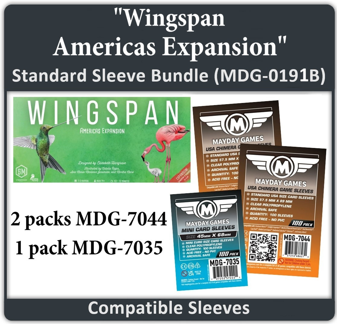 "Wingspan: Americas Expansion" Compatible Card Sleeve Bundle