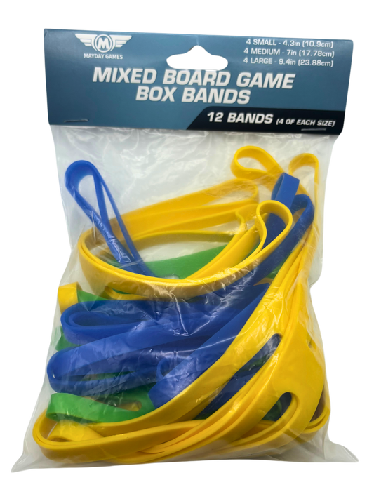 12 Pack of Mixed Board Game Box Bands (4 of each Small, Medium, Large)