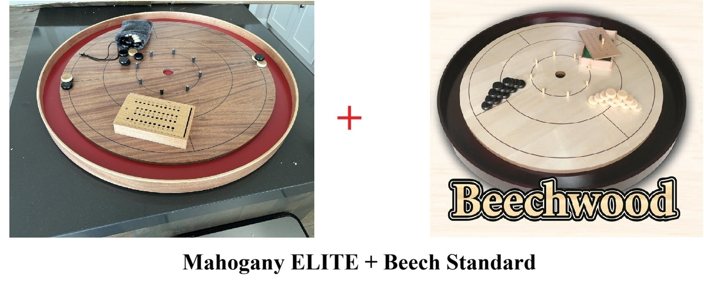 GAMA Special: Crokinole TOURNAMENT x2 (Mahogany or Beech) in Standard or Elite
