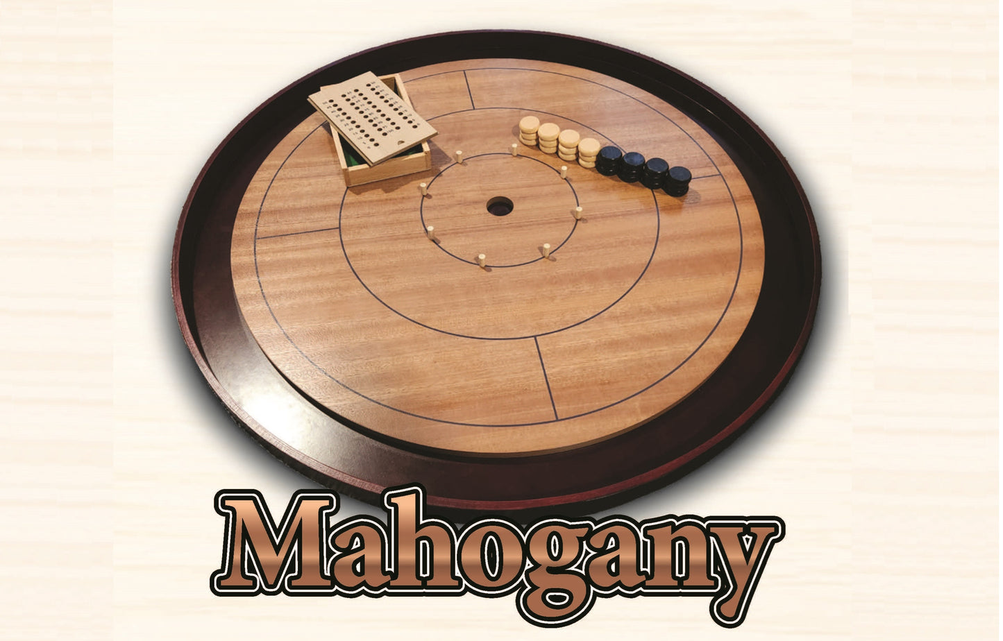 Crokinole TOURNAMENT Edition Hardwood Board (2024 Edition) Mahogany or Beech