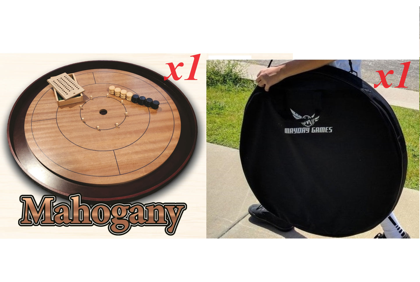 Crokinole TOURNAMENT Edition Hardwood Board (2024 Edition) Mahogany or Beech