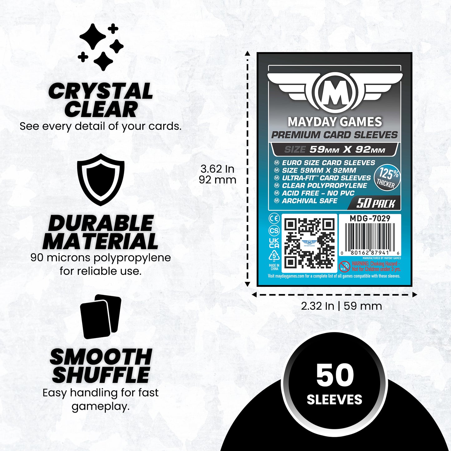 Euro Game Card Sleeves (59x92mm) Standard 7028 or Premium 7029