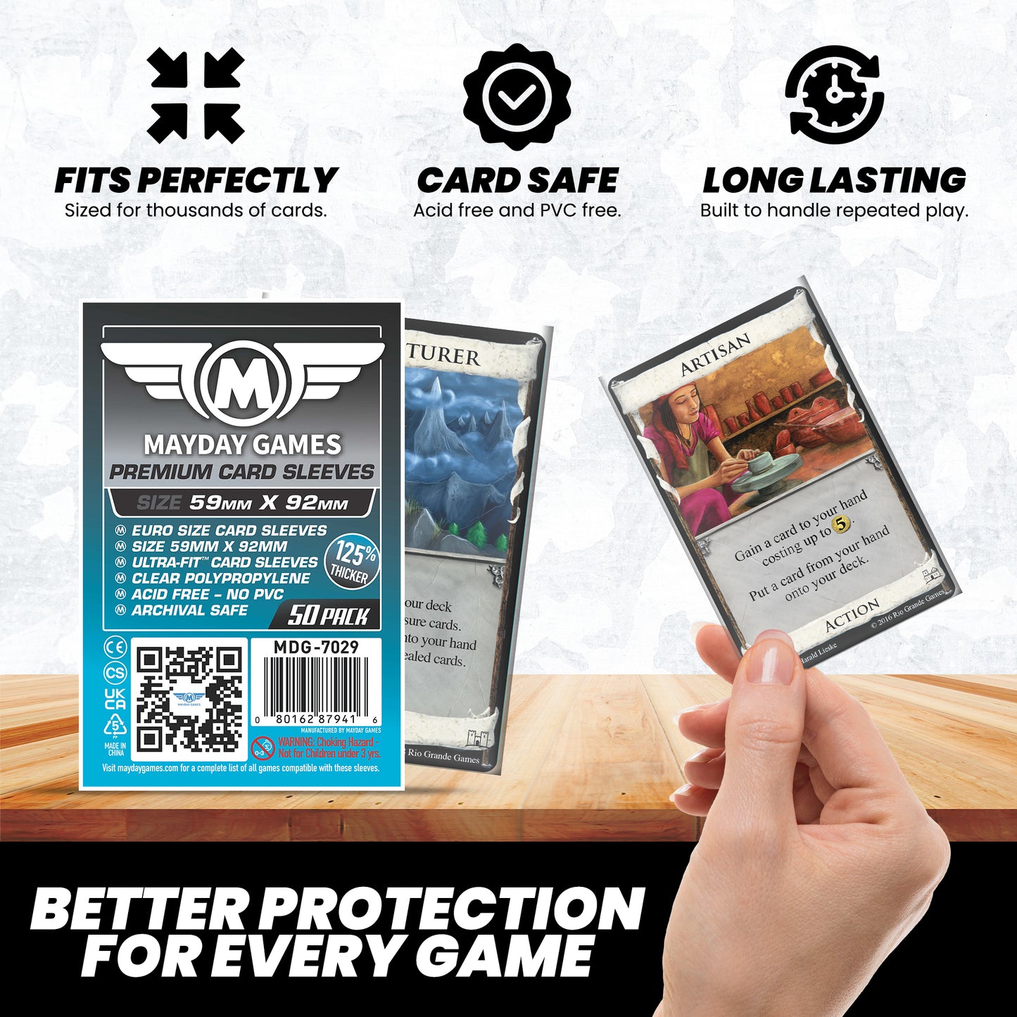 Euro Game Card Sleeves (59x92mm) Standard 7028 or Premium 7029