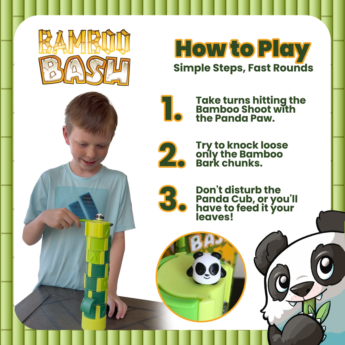 Bamboo Bash 2-8 Player Panda Dexterity Game (Case Lot of 8 Games)