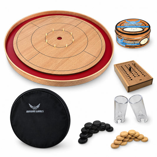Crokinole ELITE Edition Hardwood Board (2024 Edition) in Mahogany or Beech