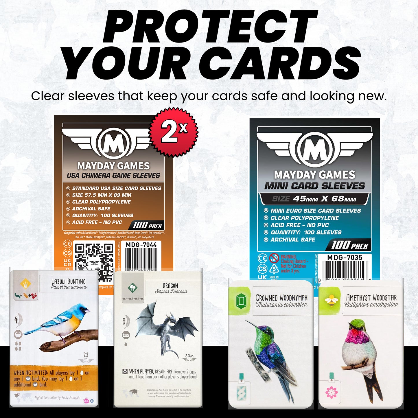 "Wingspan: Americas Expansion" Compatible Card Sleeve Bundle