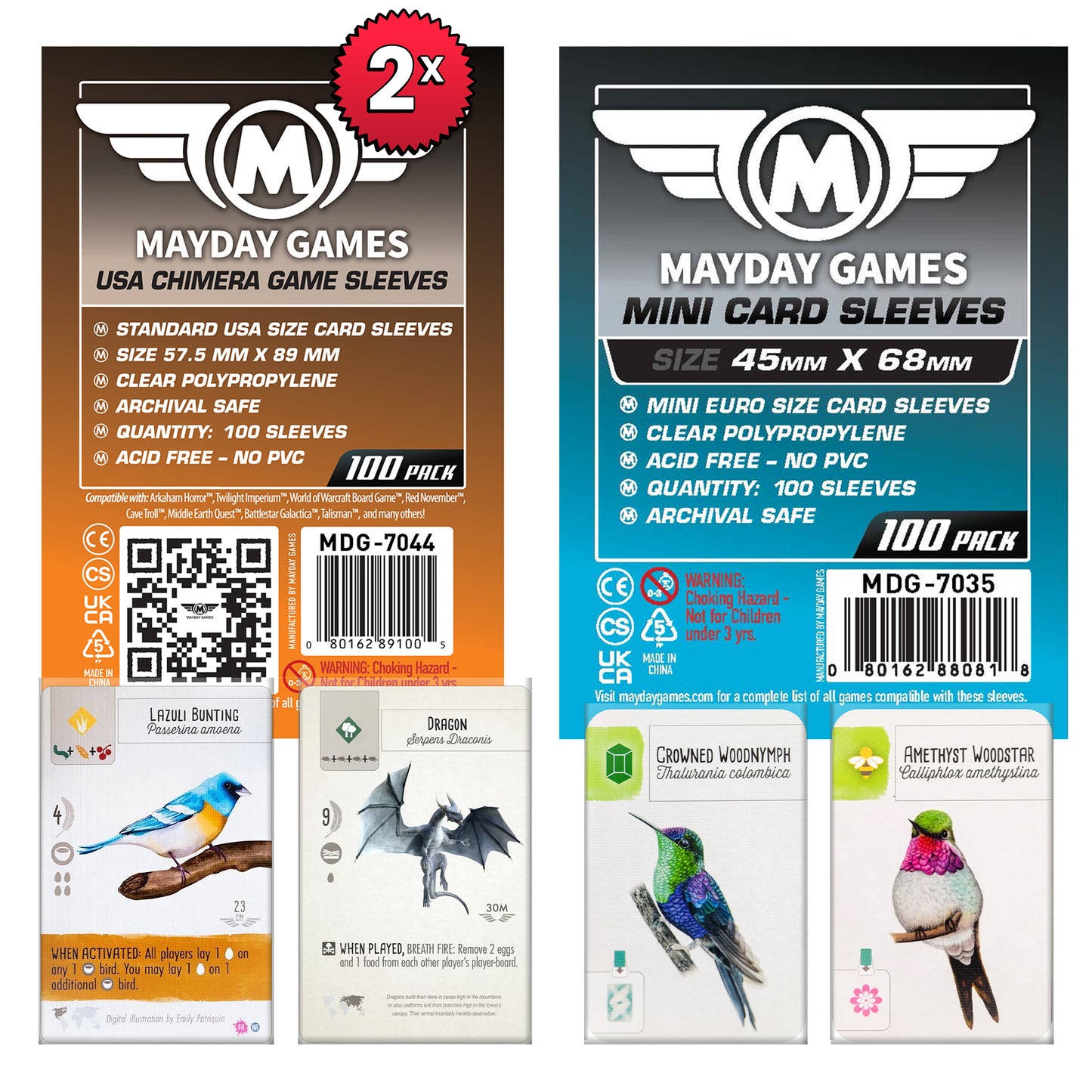 "Wingspan: Americas Expansion" Compatible Card Sleeve Bundle