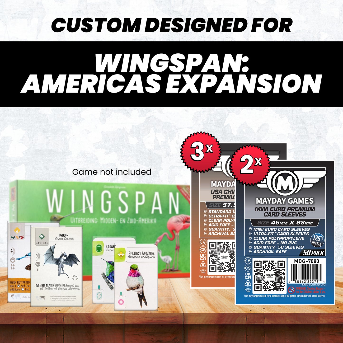 "Wingspan: Americas Expansion" Compatible Card Sleeve Bundle