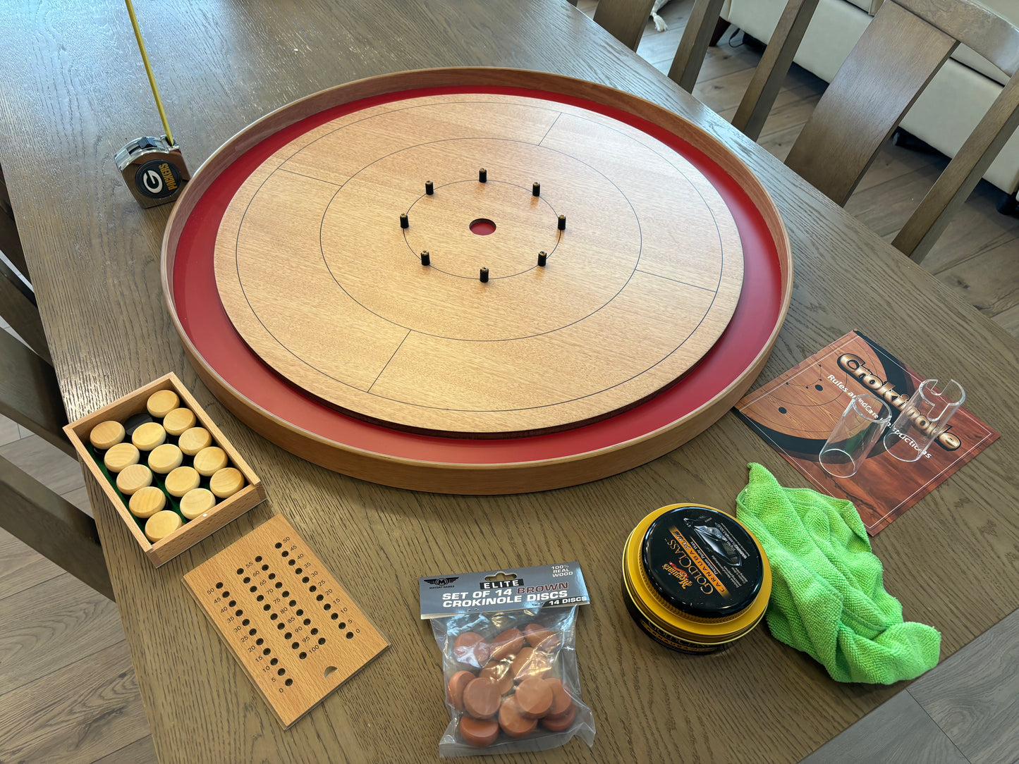 Crokinole ELITE Edition Hardwood Board (2024 Edition) in Mahogany or Beech