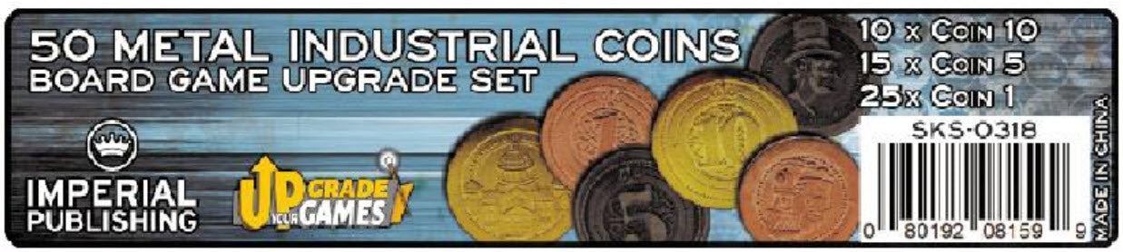 50 Metal Coin Board Game Upgrade Set (Industrial Coins)