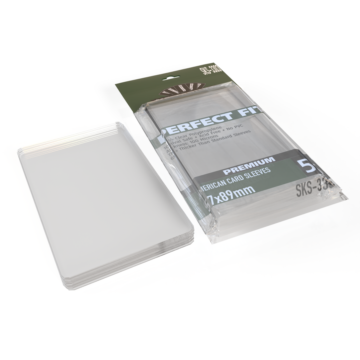 Perfect Fit Premium American Card Sleeves (57x89mm) -55 Pack, 100 Microns, SKS-3303